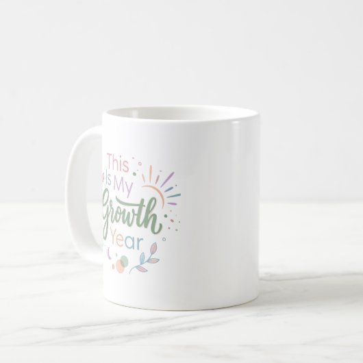 This Is My Growth Year Pastel Inspirational Mug (Devant gauche)