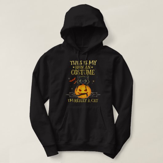 This Is My Human Costume I'm Really A Cat Funny Hoodie (Design voorkant)