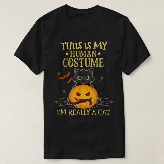 This Is My Human Costume I'm Really A Cat Funny T-shirt (Design voorkant)