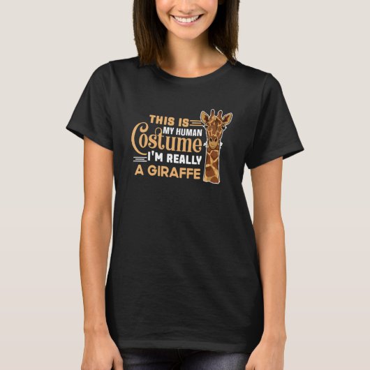 This Is My Human Costume I'm Really A Giraffe  Saf T-shirt (Voorkant)
