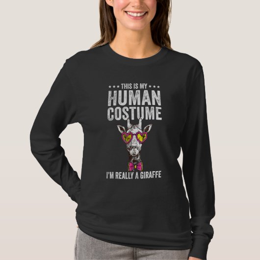 This is my Human Costume I'm Really A Giraffe Safa T-shirt (Voorkant)