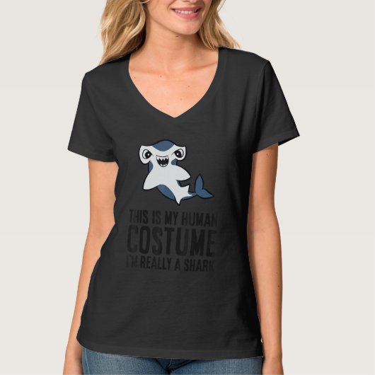 This Is My Human Costume I'm Really A Shark Hammer T-shirt (Voorkant)