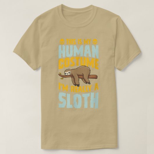 This Is My Human Costume Im Really A Sloth Hallowe T-shirt (Design voorkant)