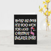This Is My It's Too Hot For Ugly Flamingo Kerstmis Kaart (Gele Bloem)