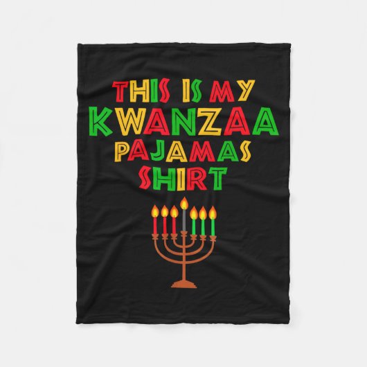 This Is My Kwanzaa Pajamas Seven Principles Candle Fleece Deken (Voorkant)
