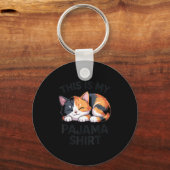 This Is My Pajama Funny Calico Cat  Sleutelhanger (Voorkant)
