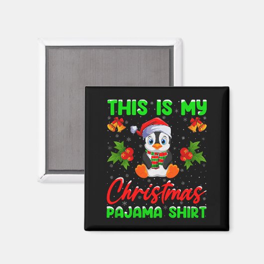 This Is My Penguin Christmas Pajamas Funny Penguin Magneet (Voorkant / Achterkant)