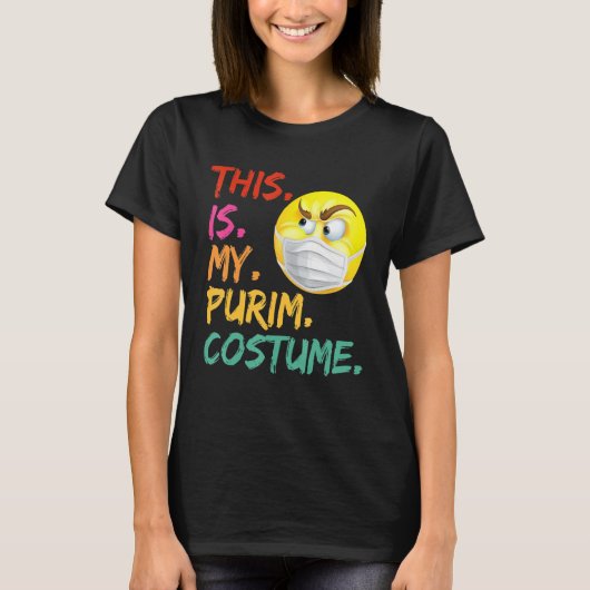 This Is My Purim Costume Funny Jewish Face Mask T-shirt (Voorkant)
