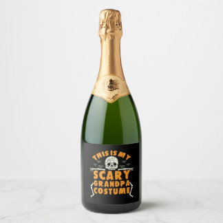 This Is My Scary Grandpa Costume Sparkling Wijnetiket