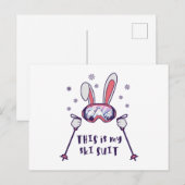 This is my Ski Skiing Rabbit with ski pos Briefkaart (Voorkant / Achterkant)