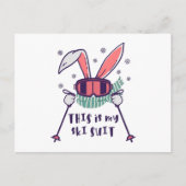 This is my Ski Skiing Rabbit with ski pos Briefkaart (Voorkant)