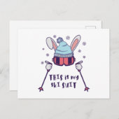 This is my Ski Skiing Rabbit with ski pos Briefkaart (Voorkant / Achterkant)