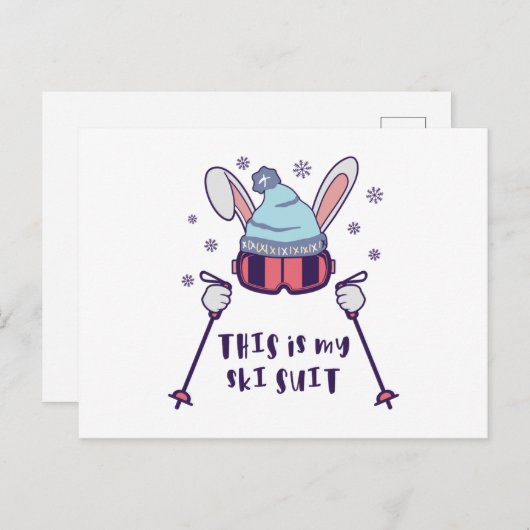 This is my Ski Skiing Rabbit with ski pos Briefkaart (Voorkant / Achterkant)