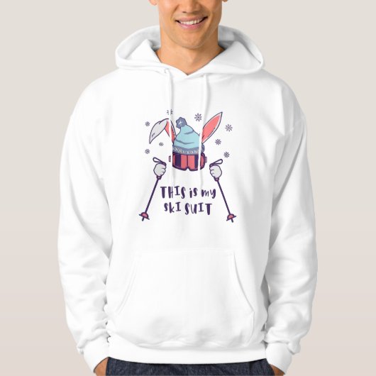 This is my Ski Skiing Rabbit with ski pos Hoodie (Voorkant)