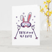 This is my Ski Skiing Rabbit with ski pos Kaart (Gele Bloem)