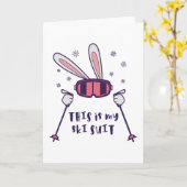 This is my Ski Skiing Rabbit with ski pos Kaart (Gele Bloem)