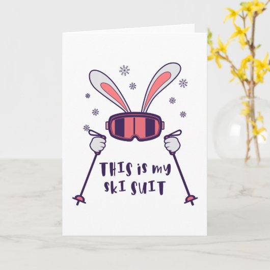 This is my Ski Skiing Rabbit with ski pos Kaart (Gele Bloem)