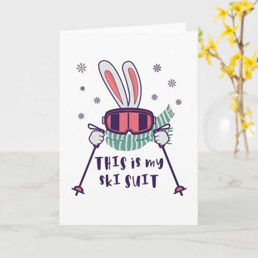 This is my Ski Skiing Rabbit with ski pos Kaart (Gele Bloem)