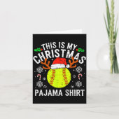 This Is My Softball Christmas Pajama Shirt Srt Men Kaart (Voorkant)