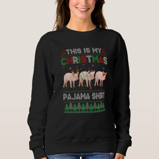 This Is My Ugly Christmas Pajama Pig Animals Trui (Voorkant)
