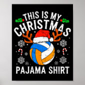 This Is My Volleyball Christmas Pajama Shirt Men B Poster (Voorkant)