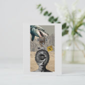 This is not the end Shark Surreal Mixed Collage Briefkaart (Staand voorkant)