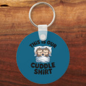 This Is Our Cuddle Shirt Sleeng Monkey Couple Sleutelhanger (Voorkant)