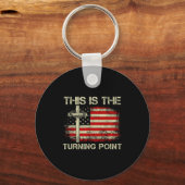 This Is The Turning Int Faith Cross Us Flag Patrio Sleutelhanger (Voorkant)