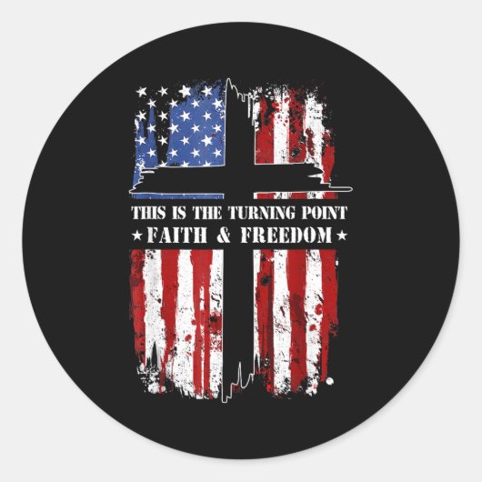 This Is The Turning Int Patriotic Christian Faith Ronde Sticker (Voorkant)