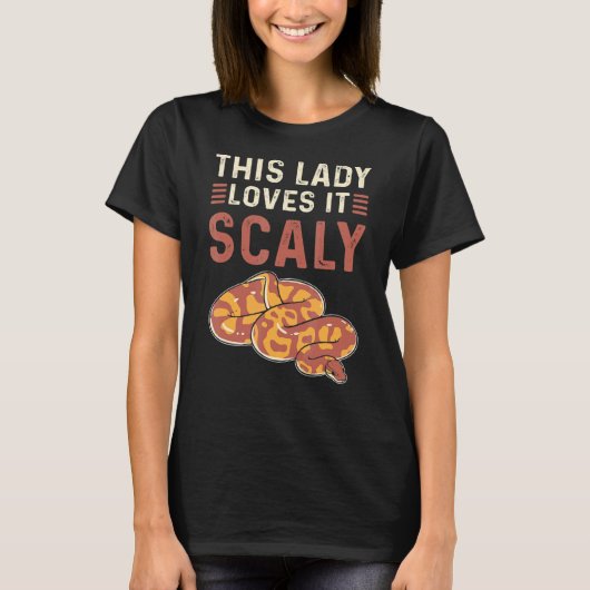 This Lady Loves It Scaly Royal Python Banana Ball  T-shirt (Voorkant)