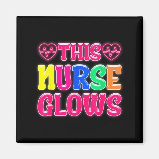 This Nurse Glows Nursing Glow Retro  Magneet (Voorkant)