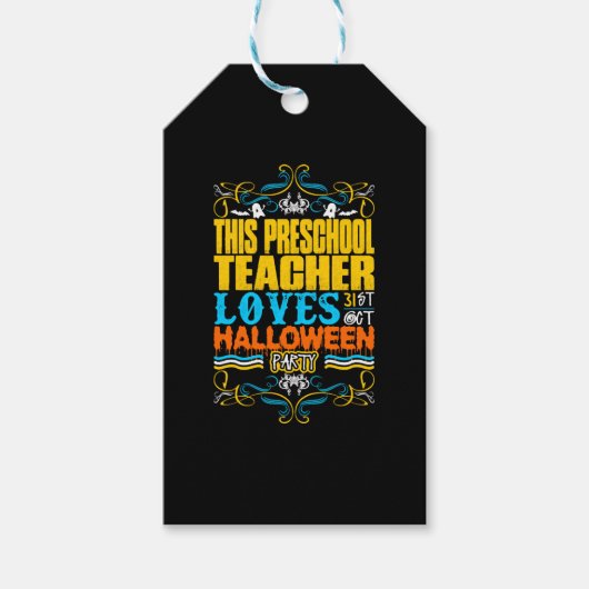 This Preschool Teacher Loves 31st Oct Halloween Pa Cadeaulabel (Voorkant)