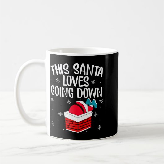 This Santa Loves Going Down Funny Christmas Koffiemok (Links)