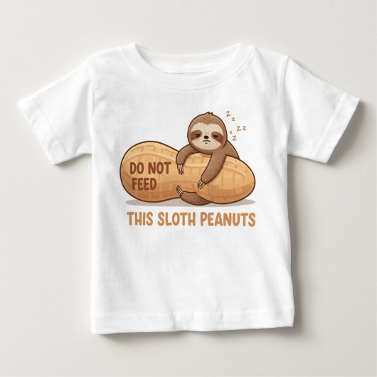 This Sloth Can’t Eat Peanuts | Kids Allergy Shirt (Voorkant)