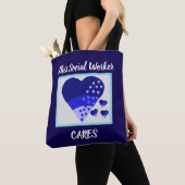 This Social Worker Cares Heart Blue  Draagtas (Dichtbij)