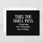 This Too Shall Pass (als een niersteen) grappig Briefkaart (Voorkant / Achterkant)