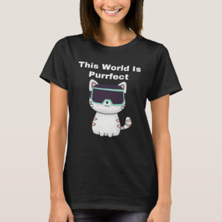 This World Is Purrfect Cat Gamer VR Virtual Real T-shirt