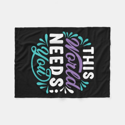 This World Needs You  Fleece Deken (Voorkant (Horizontaal))