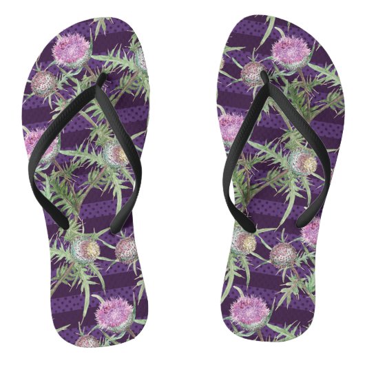 Thistle bloemen teenslippers (Voetbed)