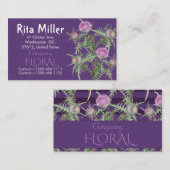 Thistle bloemen visitekaartje (Voorkant / Achterkant)