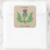 Thistle Bookplate Vierkante Sticker (Tas)