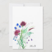 Thistle Botanical Elegant Simple Minimal Wedding Kaart (Achterkant)