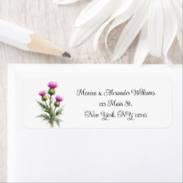 Thistle Botanical Watercolor Return Address Label