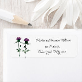 Thistle Botanical Waterverf Return Address Label
