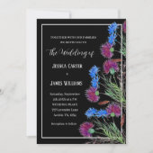 Thistle Cornflower Waterverf Rustic Wedding Kaart (Voorkant)