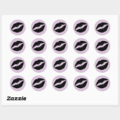 Thistle en zwarte lipstick afdrukken ronde sticker (Vel)