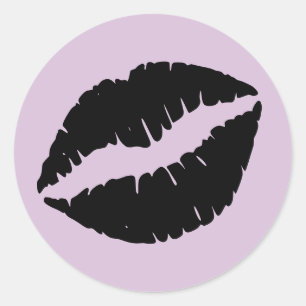 Thistle en zwarte lipstick afdrukken ronde sticker