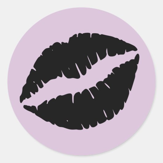 Thistle en zwarte lipstick afdrukken ronde sticker (Voorkant)