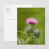 Thistle Flower Nieuw Adres Kaart (Voorkant / Achterkant)