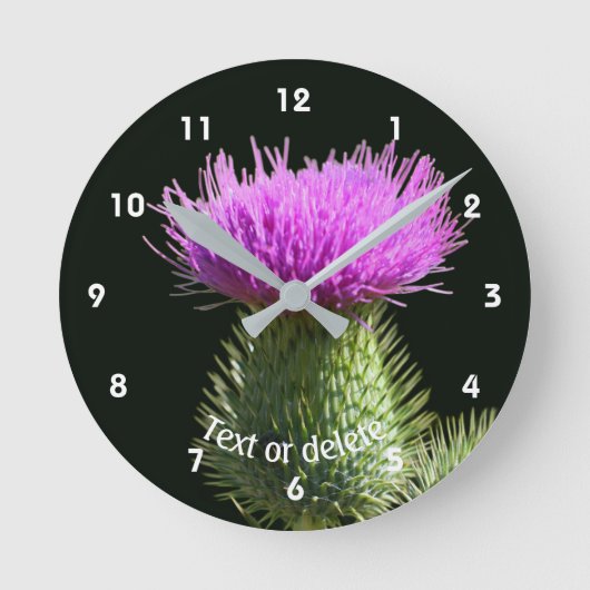 Thistle Flower Personalized Ronde Klok (Voorkant)